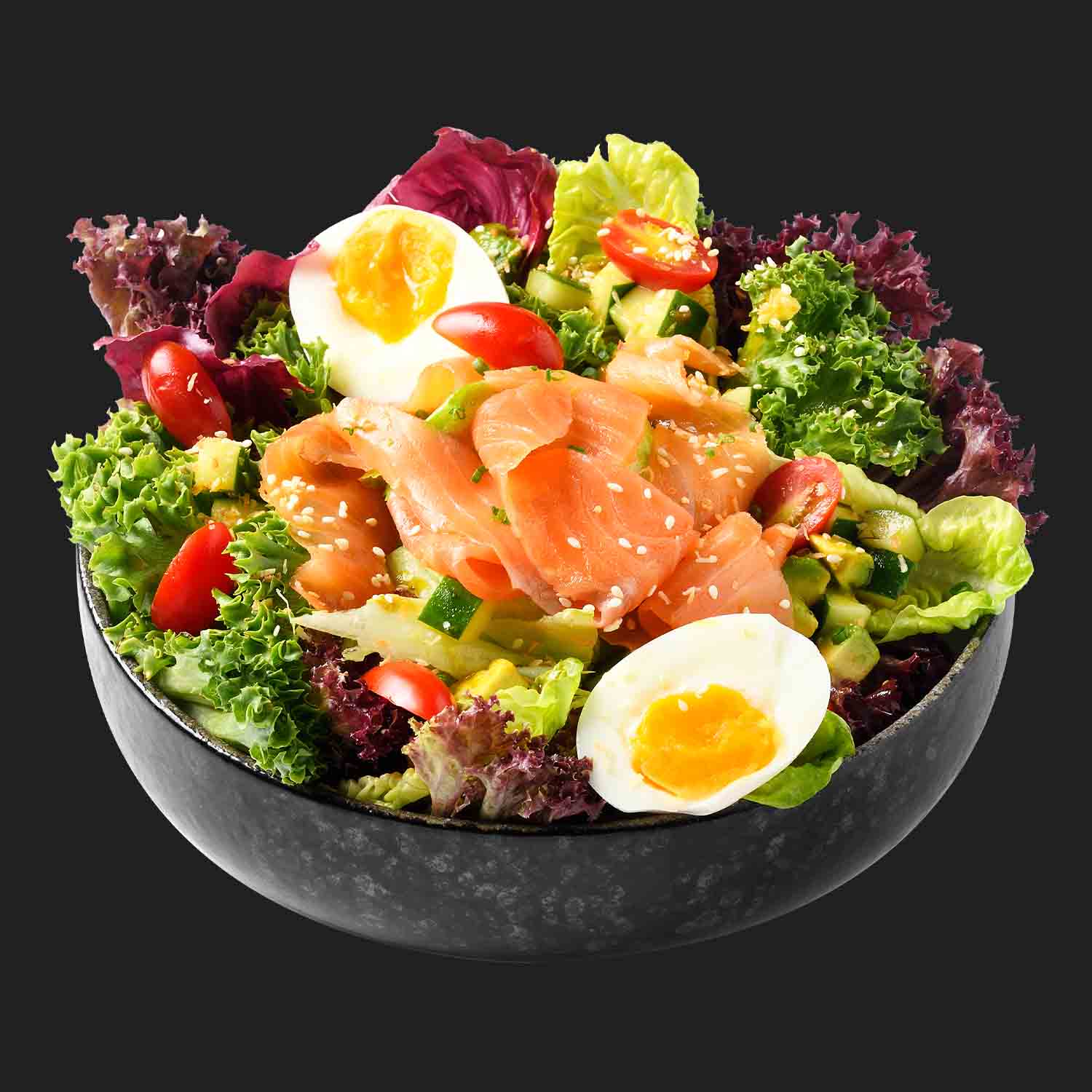 สลัดปลาแซลมอนรมควัน